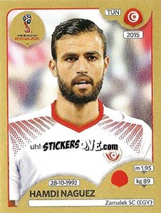 Figurina Hamdi Nagguez - FIFA World Cup Russia 2018. Gold edition - Panini