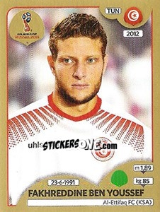 Cromo Fakhreddine Ben Youssef - FIFA World Cup Russia 2018. Gold edition - Panini