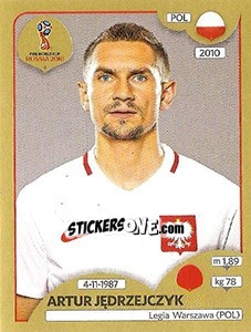 Sticker Artur Jędrzejczyk - FIFA World Cup Russia 2018. Gold edition - Panini