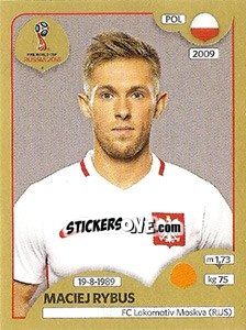 Sticker Maciej Rybus - FIFA World Cup Russia 2018. Gold edition - Panini