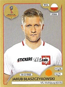 Sticker Jakub Błaszczykowski - FIFA World Cup Russia 2018. Gold edition - Panini