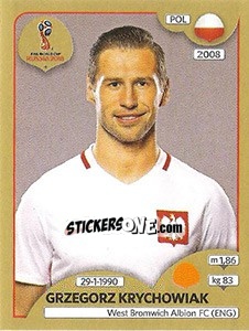 Figurina Grzegorz Krychowiak - FIFA World Cup Russia 2018. Gold edition - Panini