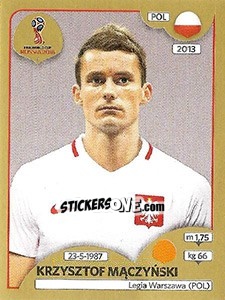 Sticker Krzysztof Mączyński - FIFA World Cup Russia 2018. Gold edition - Panini