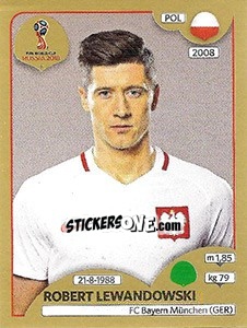 Figurina Robert Lewandowski - FIFA World Cup Russia 2018. Gold edition - Panini