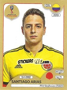 Figurina Santiago Arias - FIFA World Cup Russia 2018. Gold edition - Panini