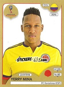 Figurina Yerry Mina - FIFA World Cup Russia 2018. Gold edition - Panini