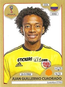 Figurina Juan Guillermo Cuadrado - FIFA World Cup Russia 2018. Gold edition - Panini