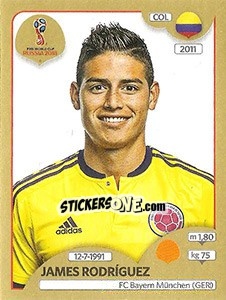 Cromo James Rodríguez - FIFA World Cup Russia 2018. Gold edition - Panini