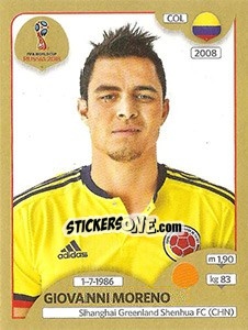 Sticker Giovanni Moreno - FIFA World Cup Russia 2018. Gold edition - Panini