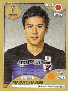 Cromo Makoto Hasebe - FIFA World Cup Russia 2018. Gold edition - Panini