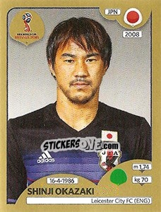 Figurina Shinji Okazaki - FIFA World Cup Russia 2018. Gold edition - Panini