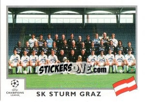 Cromo SK Sturm Graz team - UEFA Champions League 1999-2000 - Panini