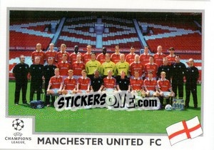 Cromo Manchester United FC team - UEFA Champions League 1999-2000 - Panini