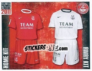 Sticker Aberdeen Home and Away Kit - Scottish Premier League 2010-2011 - Panini