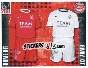 Sticker Aberdeen Home and Away Kit - Scottish Premier League 2010-2011 n. 5 - Panini