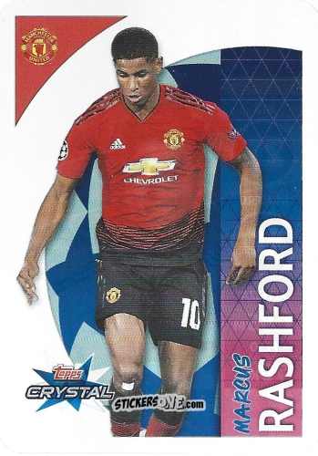 Sticker Marcus Rashford - UEFA Champions League 2018-2019. Crystal n. 44 - Topps