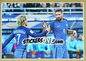 Cromo Olivier Giroud en action - Team France 2018. Fiers d'être Bleus - Panini