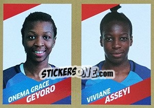 Sticker Onema Grace Geyoro / Viviane Asseyi - Team France 2018. Fiers d'être Bleus n. 77 - Panini