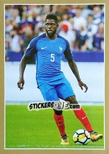 Sticker Samuel Umtiti en action - Team France 2018. Fiers d'être Bleus - Panini