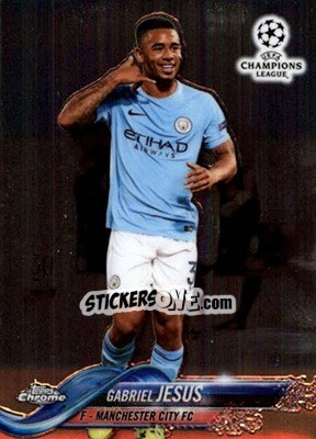 Sticker Gabriel Jesus - UEFA Champions League Chrome 2017-2018 n. 8 - Topps