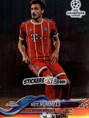 Sticker Mats Hummels - UEFA Champions League Chrome 2017-2018 n. 31 - Topps