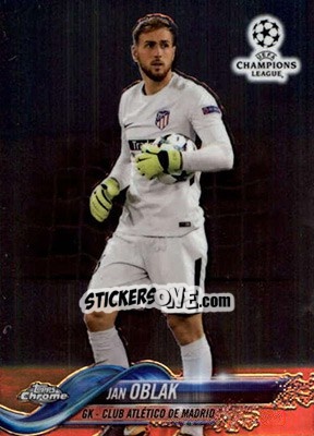 Sticker Jan Oblak - UEFA Champions League Chrome 2017-2018 n. 57 - Topps