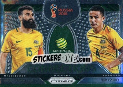 Figurina Tim Cahill / Mile Jedinak - FIFA World Cup Russia 2018. Prizm - Panini