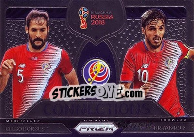 Sticker Bryan Ruiz / Celso Borges - FIFA World Cup Russia 2018. Prizm - Panini