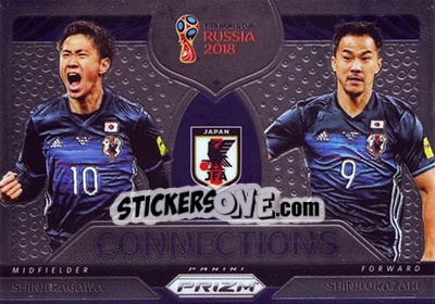 Cromo Shinji Okazaki / Shinji Kagawa - FIFA World Cup Russia 2018. Prizm - Panini