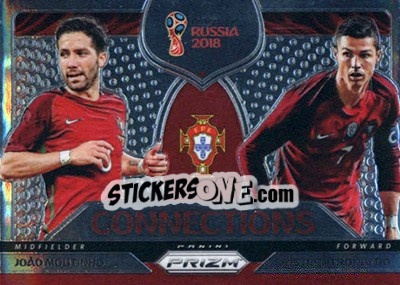 Figurina Cristiano Ronaldo / Joao Moutinho - FIFA World Cup Russia 2018. Prizm - Panini