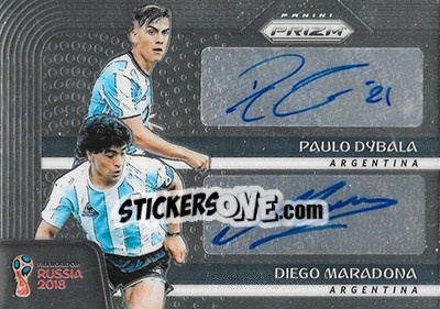 Sticker Paulo Dybala / Diego Maradona - FIFA World Cup Russia 2018. Prizm - Panini