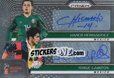 Sticker Javier Hernandez / Jorge Campos - FIFA World Cup Russia 2018. Prizm - Panini