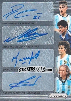 Sticker Paulo Dybala / Diego Maradona / Mario Kempes / Gabriel Batistuta