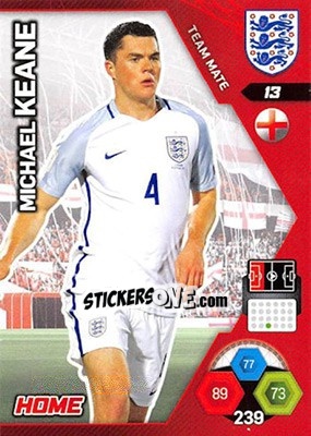 Sticker Michael Keane - England 2018. Adrenalyn XL n. 13 - Panini