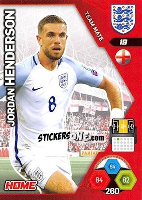 Sticker Jordan Henderson - England 2018. Adrenalyn XL n. 19 - Panini