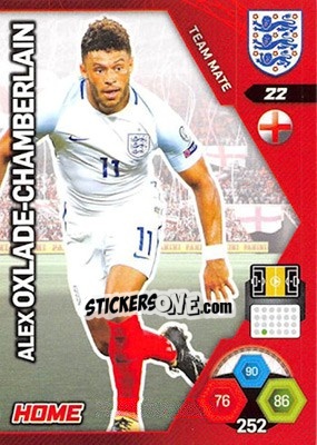 Sticker Alex Oxlade-Chamberlain - England 2018. Adrenalyn XL n. 22 - Panini
