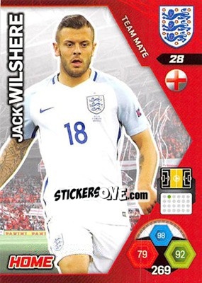 Sticker Jack Wilshere - England 2018. Adrenalyn XL n. 28 - Panini