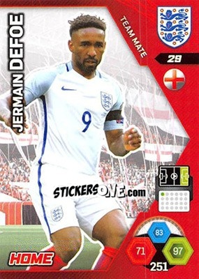 Sticker Jermain Defoe - England 2018. Adrenalyn XL n. 29 - Panini