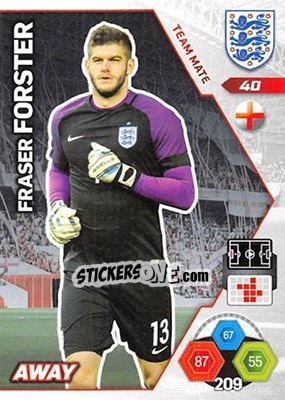 Sticker Fraser Forster - England 2018. Adrenalyn XL - Panini