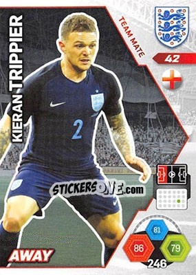 Sticker Kieran Trippier - England 2018. Adrenalyn XL n. 42 - Panini