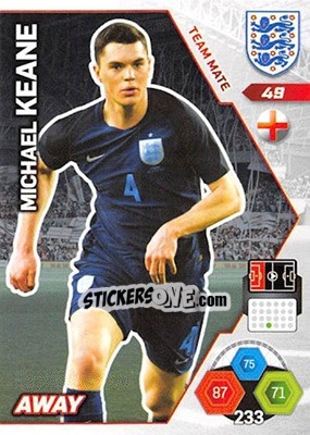 Sticker Michael Keane - England 2018. Adrenalyn XL n. 49 - Panini