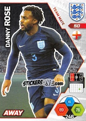 Sticker Danny Rose - England 2018. Adrenalyn XL n. 50 - Panini