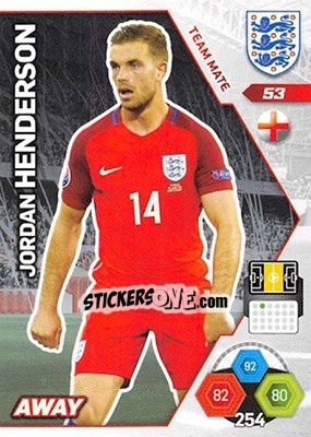Sticker Jordan Henderson - England 2018. Adrenalyn XL n. 53 - Panini