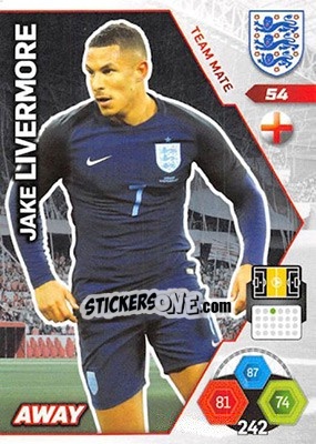 Cromo Jake Livermore - England 2018. Adrenalyn XL n. 54 - Panini