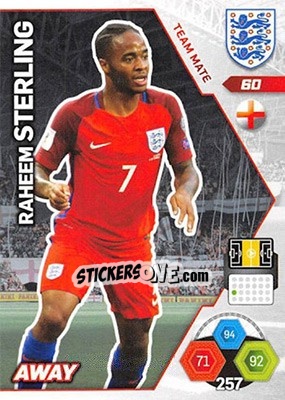 Sticker Raheem Sterling - England 2018. Adrenalyn XL n. 60 - Panini