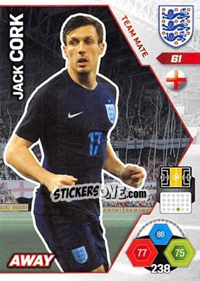 Sticker Jack Cork - England 2018. Adrenalyn XL n. 61 - Panini