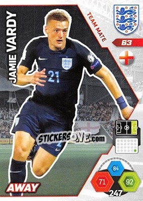 Sticker Jamie Vardy - England 2018. Adrenalyn XL n. 63 - Panini