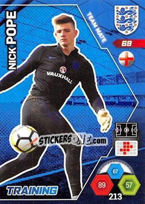 Sticker Nick Pope - England 2018. Adrenalyn XL n. 69 - Panini