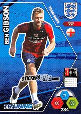 Sticker Ben Gibson - England 2018. Adrenalyn XL n. 72 - Panini