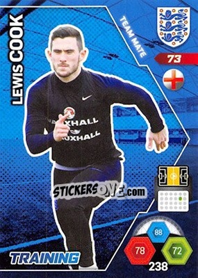 Sticker Lewis Cook - England 2018. Adrenalyn XL n. 73 - Panini